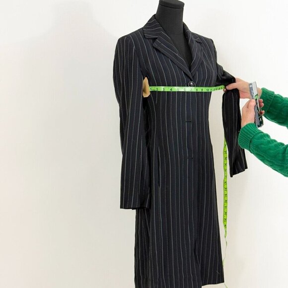 VINTAGE LAUREL PIN STRIPE SUIT BLAZER LIGHT TRENCHCOAT - Picture 1 of 11